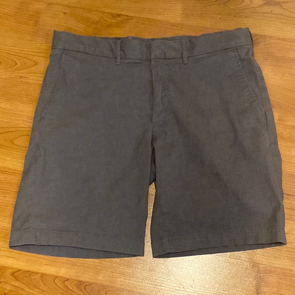 Nordstrom Slim Fit Flat Front Grey Chino Shorts Size 33W Reg. $59